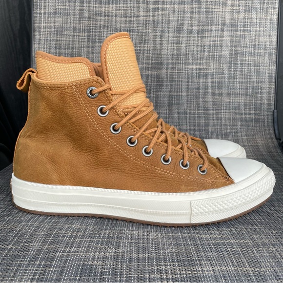 Converse Chuck Taylor All Star Waterproof Boot High Tan Leather Sneakers Men’s 8 - Picture 2 of 10